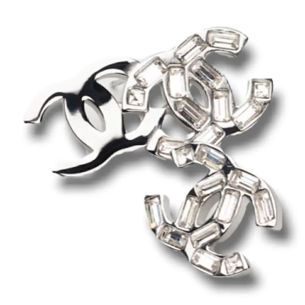 Chanel
Silver Cc Logo and Crystals Studded Earrings